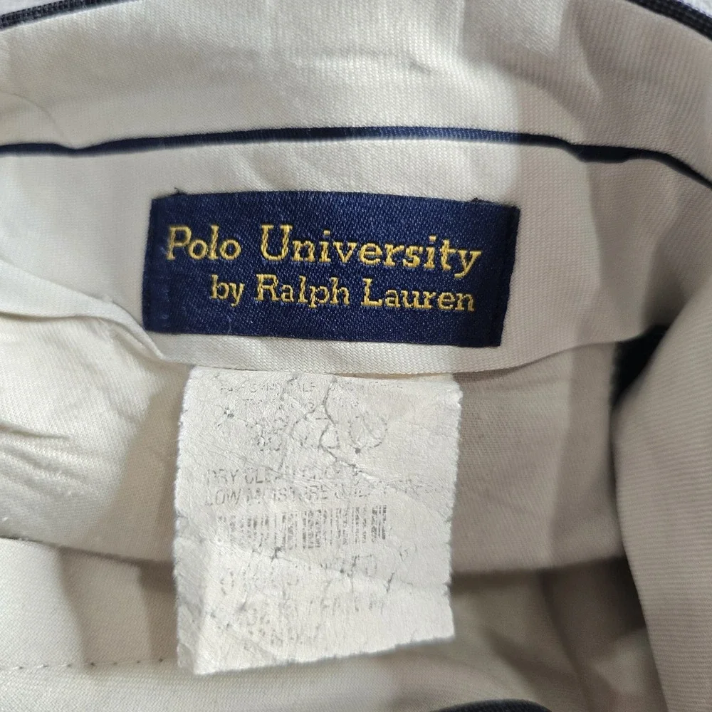 Polo University By Ralph Lauren Wool Pants Mens 38x31 (39) Gray Striped Pleated